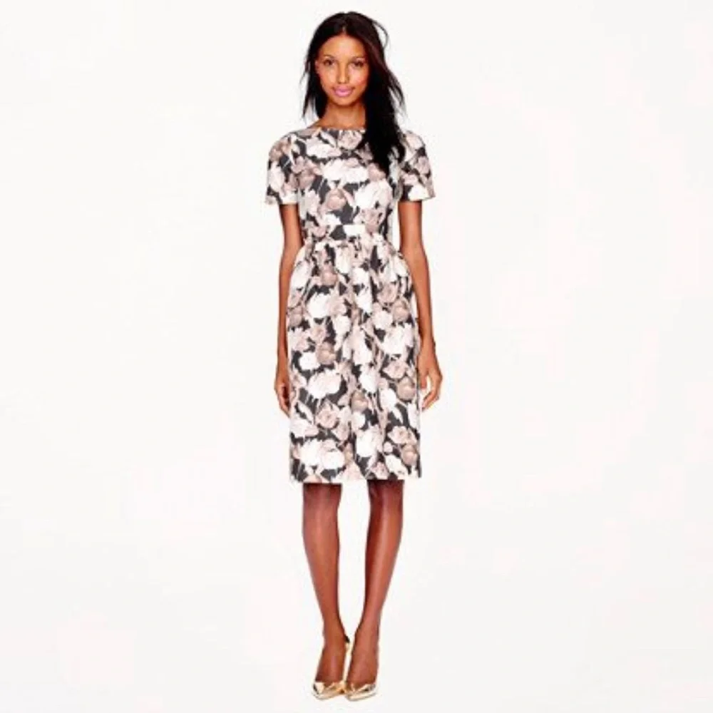 NWOT$398 J. Crew Collection Luela Antique Tulip Fit & Flare dress size 4